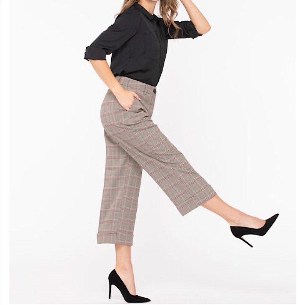 🆕Sz 4 Plaid Wide Leg Crop Pant